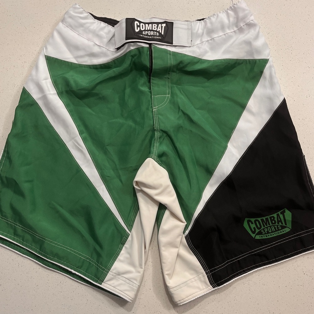 Men's Green and Black MMA Combat BoardShorts, Size 36
